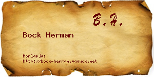 Bock Herman névjegykártya